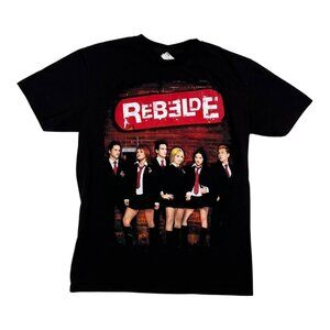Rebelde T-Shirt Size Medium Black Graphic Tee Latin Pop Band T-Shirt Novela
